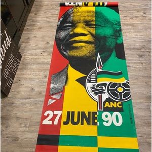 Serigraph Banner Of Nelson Mandela June 27, 1990 Banner
